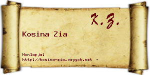 Kosina Zia névjegykártya